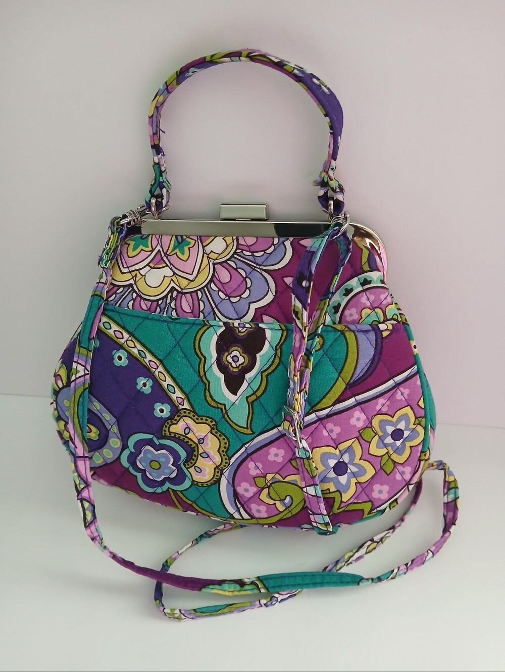 Vera Bradley Heather Mini Kisslock Satchel/Crossbody Bag